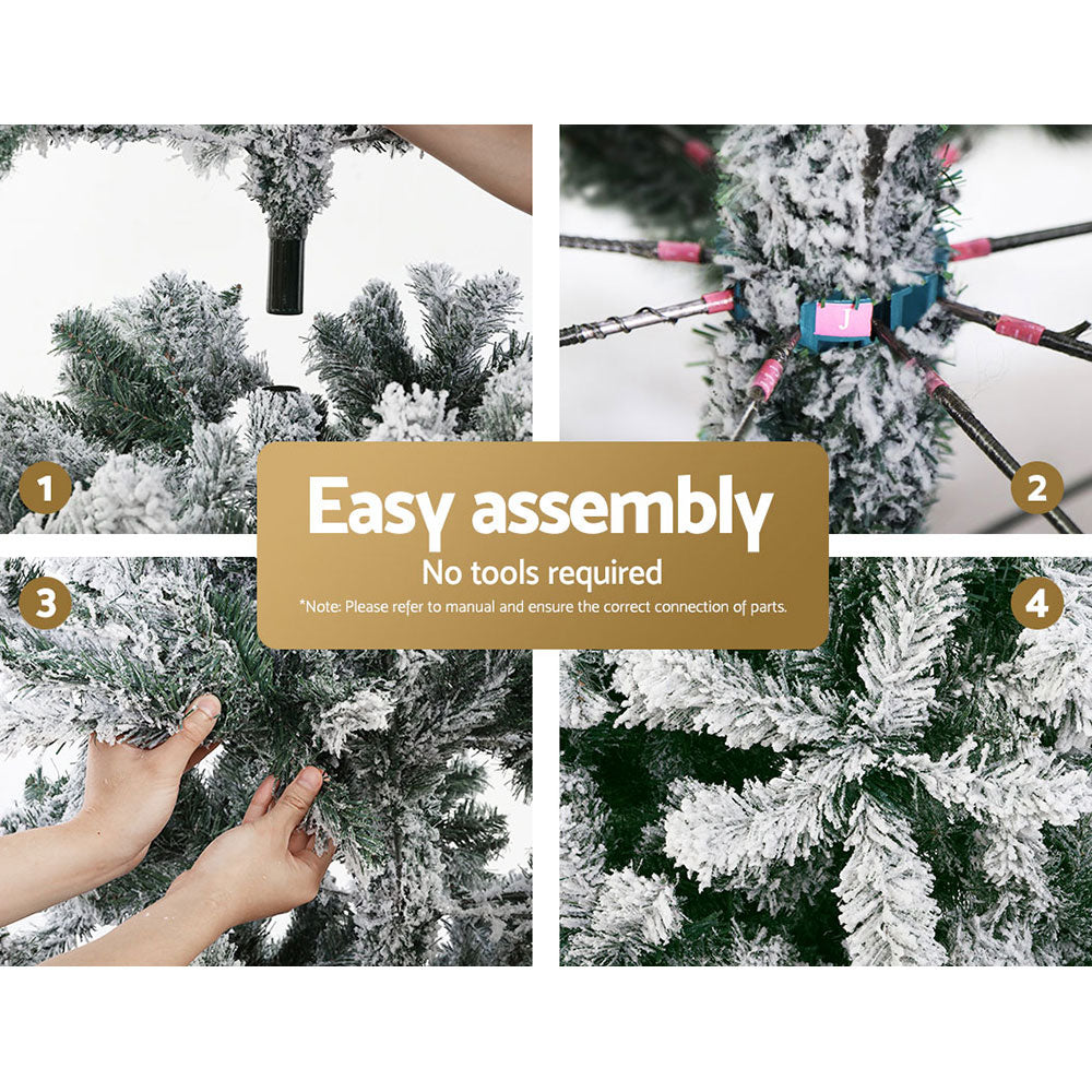 2.4m Snow-Flocked Christmas Tree – 1,500 Tips