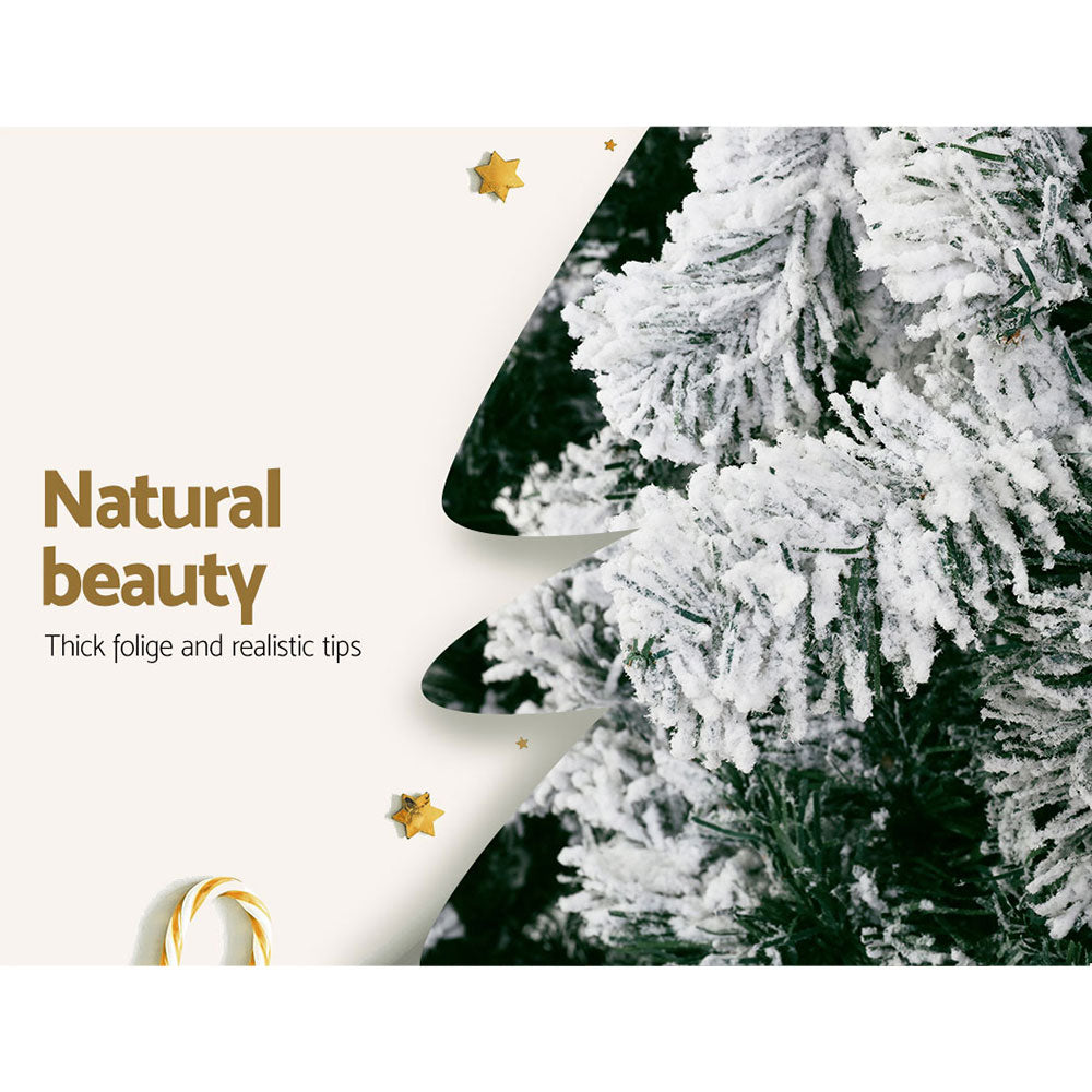 2.4m Snow-Flocked Christmas Tree – 1,500 Tips