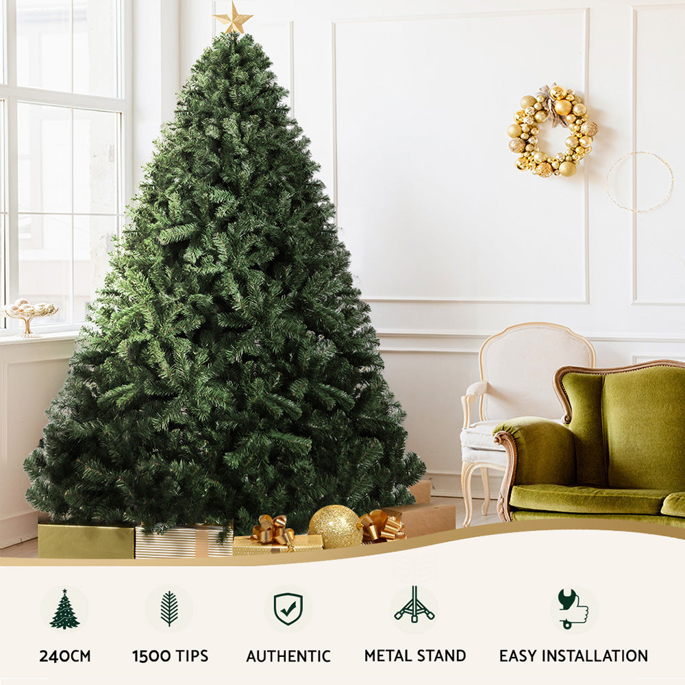 2.4m Full Christmas Tree – 1500 Tips
