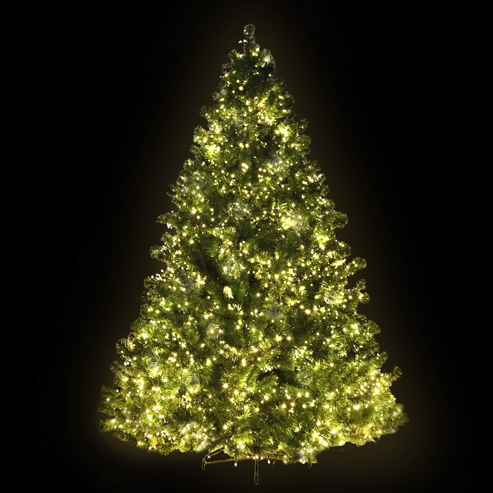 Jingle Jollys 2.4m Pre-Lit Christmas Tree – 3,190 Warm White LEDs