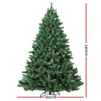 Jingle Jollys 2.4m Pre-Lit Christmas Tree – 3,190 Warm White LEDs