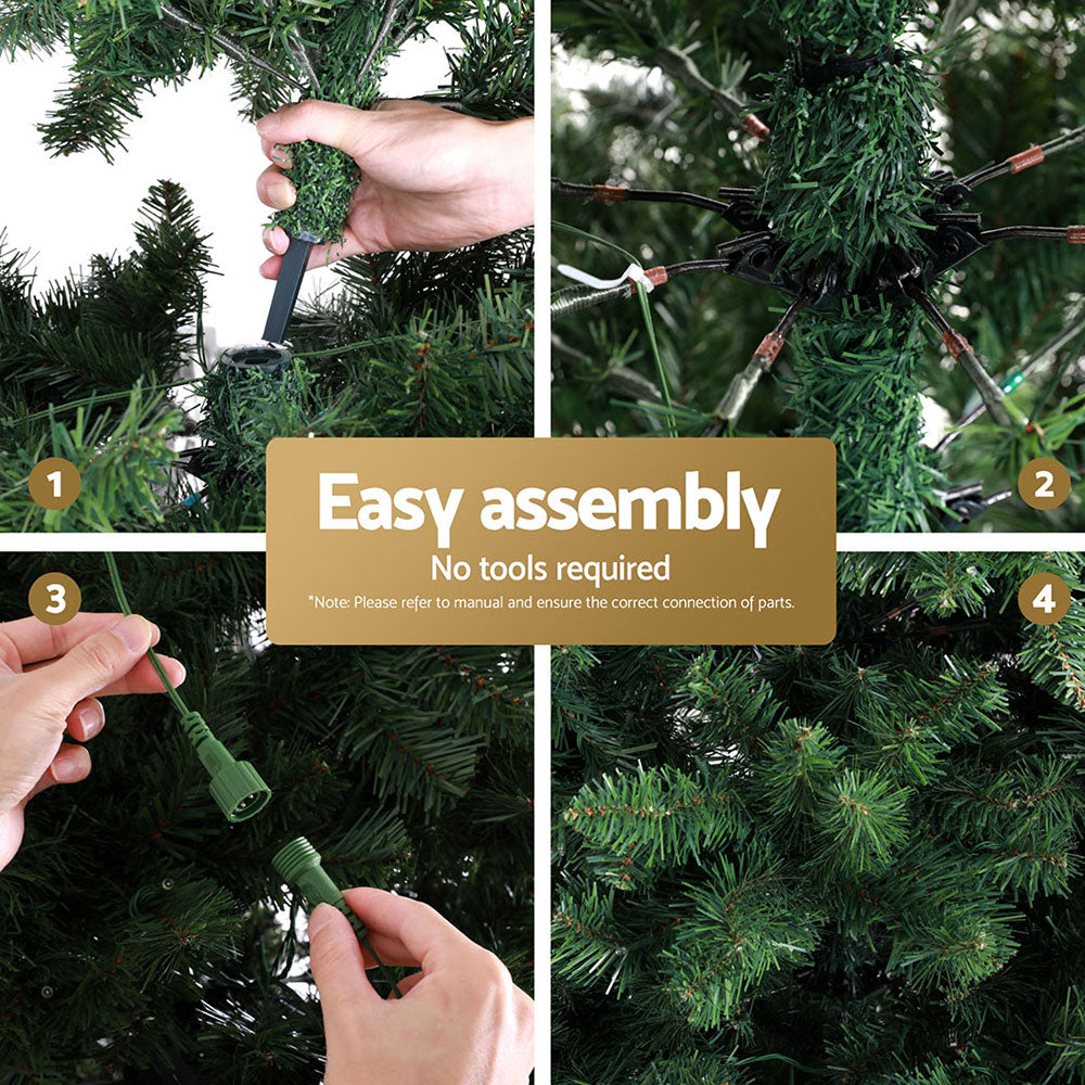 2.7m Pre-Lit Christmas Tree – 750 Warm White LEDs