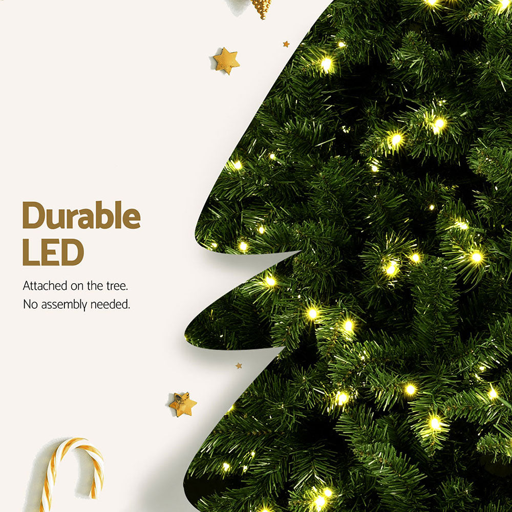 2.7m Pre-Lit Christmas Tree – 750 Warm White LEDs