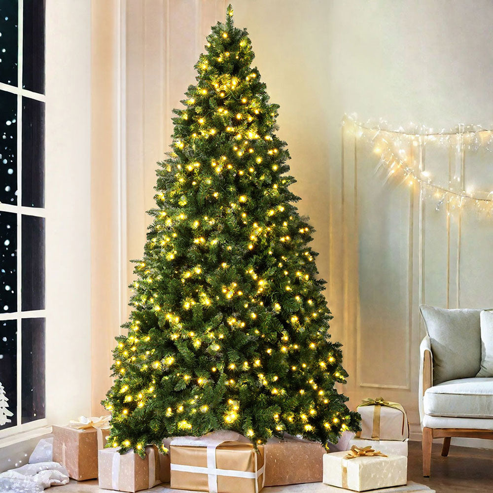 2.7m Pre-Lit Christmas Tree – 750 Warm White LEDs