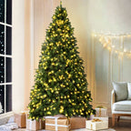 2.7m Pre-Lit Christmas Tree – 750 Warm White LEDs