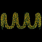 Jingle Jollys 20m Pre-Lit Christmas Garland – 300 Warm LEDs