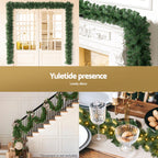 Jingle Jollys 20m Pre-Lit Christmas Garland – 300 Warm LEDs