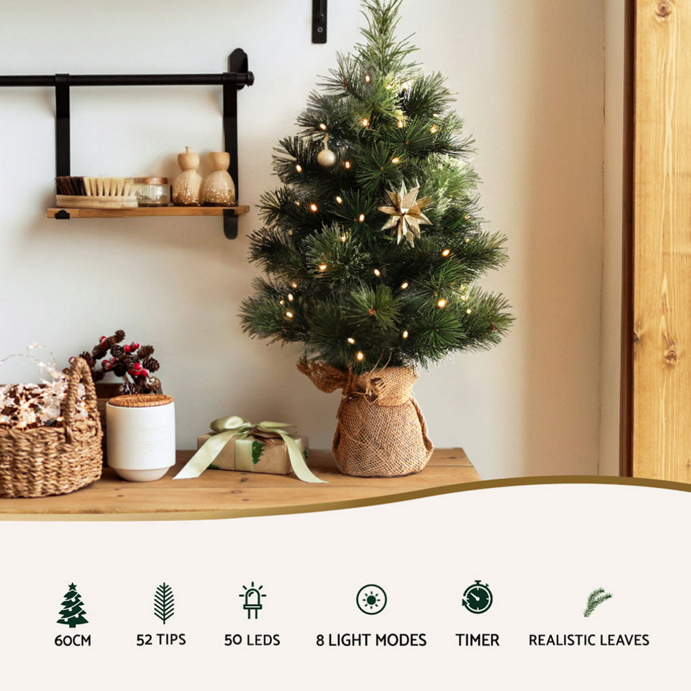 MINI AF 60cm LED Tabletop Christmas Tree – 8 Light Modes