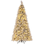 2.1m Snow-Flocked Pencil Christmas Tree – 350 Warm LEDs