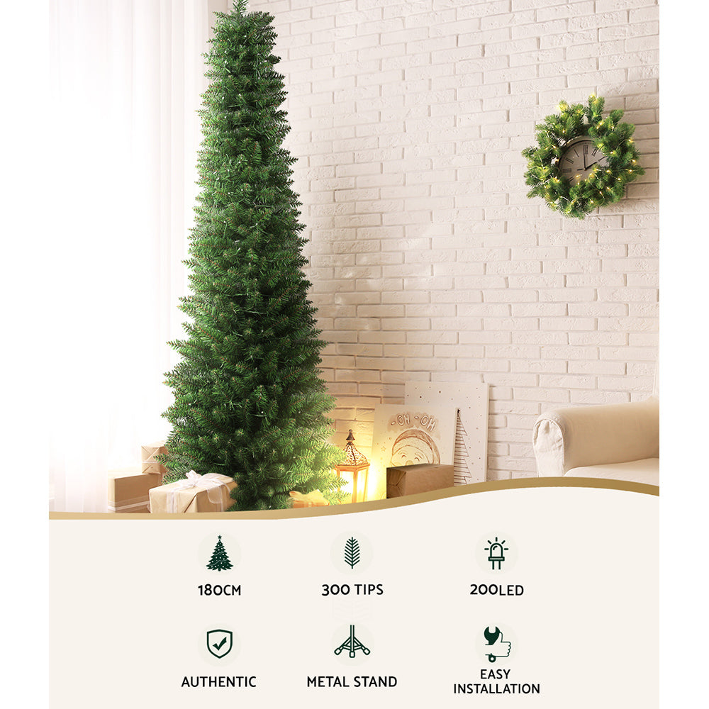 Pre-Lit Christmas Tree – 1.8m | 200 Warm LED Lights