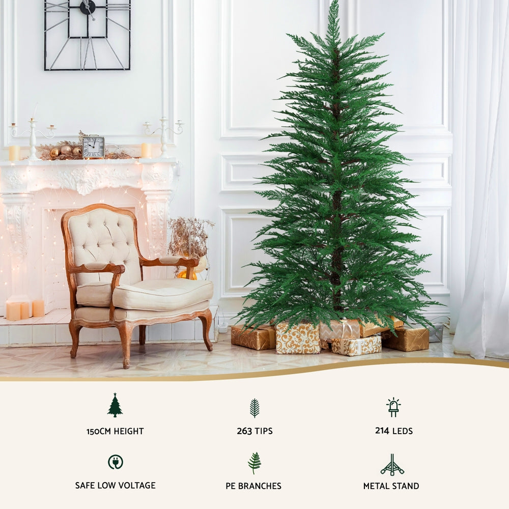 Jingle Jollys Christmas Tree 1.5M LED Xmas Tree Sparse 263 Tips Party Decoration