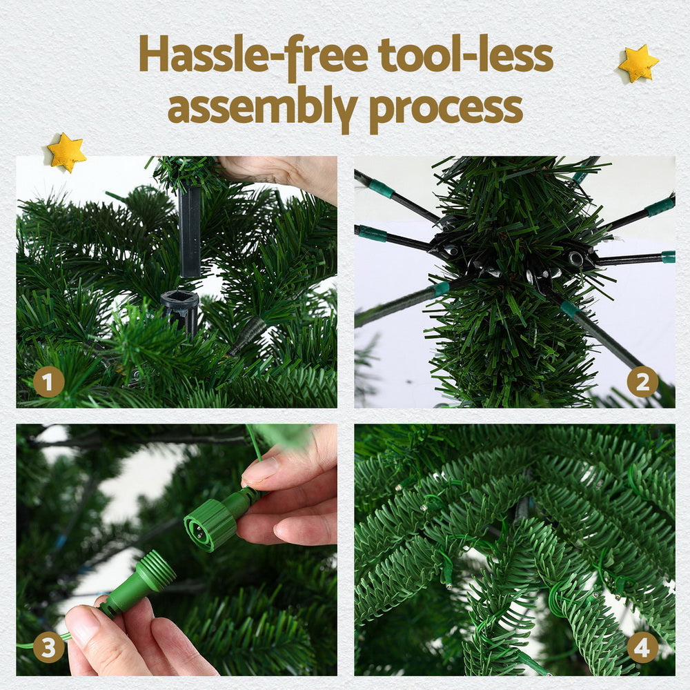 2.1m Sparse Pre-Lit Christmas Tree – 400 Warm White LEDs