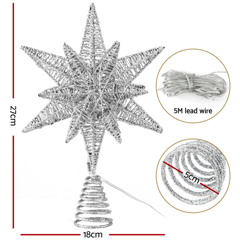 Jingle Jollys 3D Christmas Tree Topper Star LED Decorations
