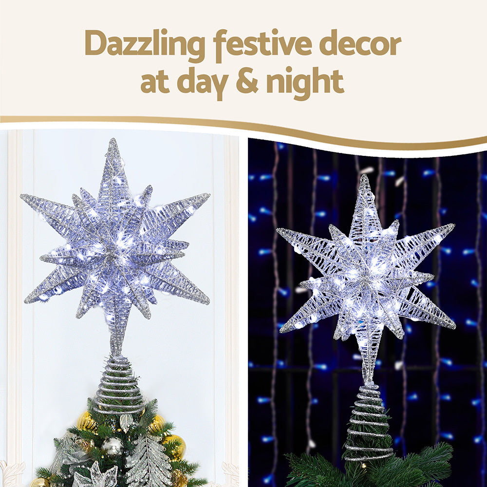 Jingle Jollys 3D Christmas Tree Topper Star LED Decorations
