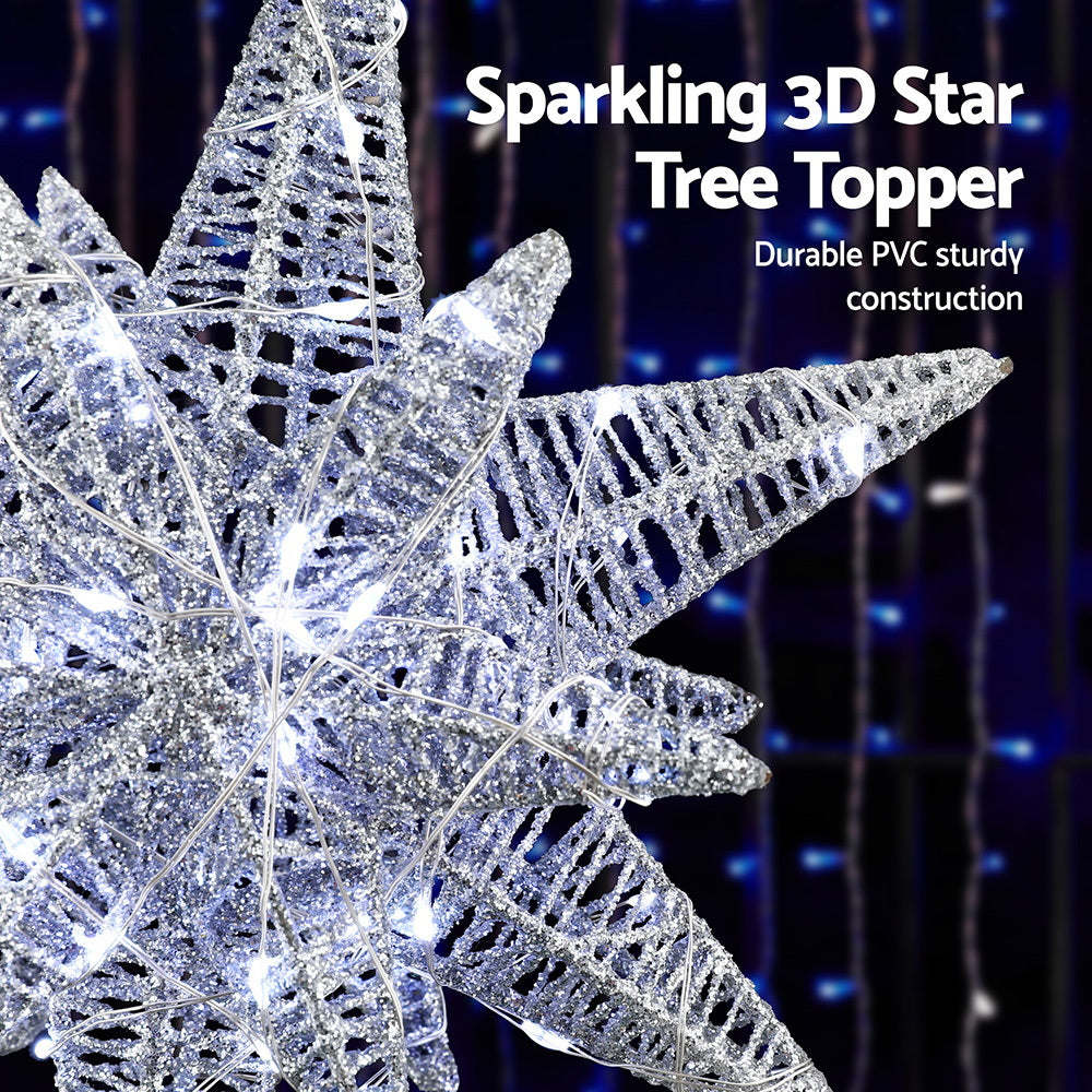 Jingle Jollys 3D Christmas Tree Topper Star LED Decorations