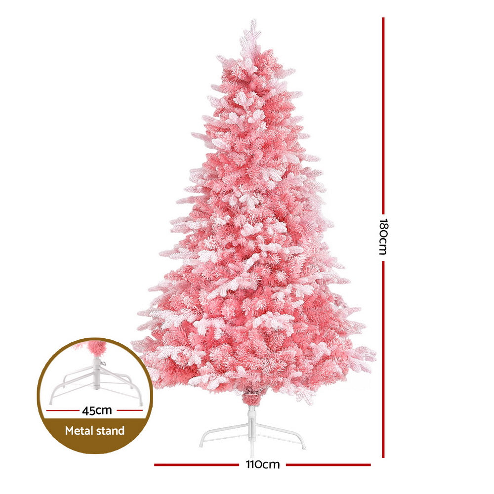 Pink AF 1.8m Snowy Christmas Tree – 810 Tips