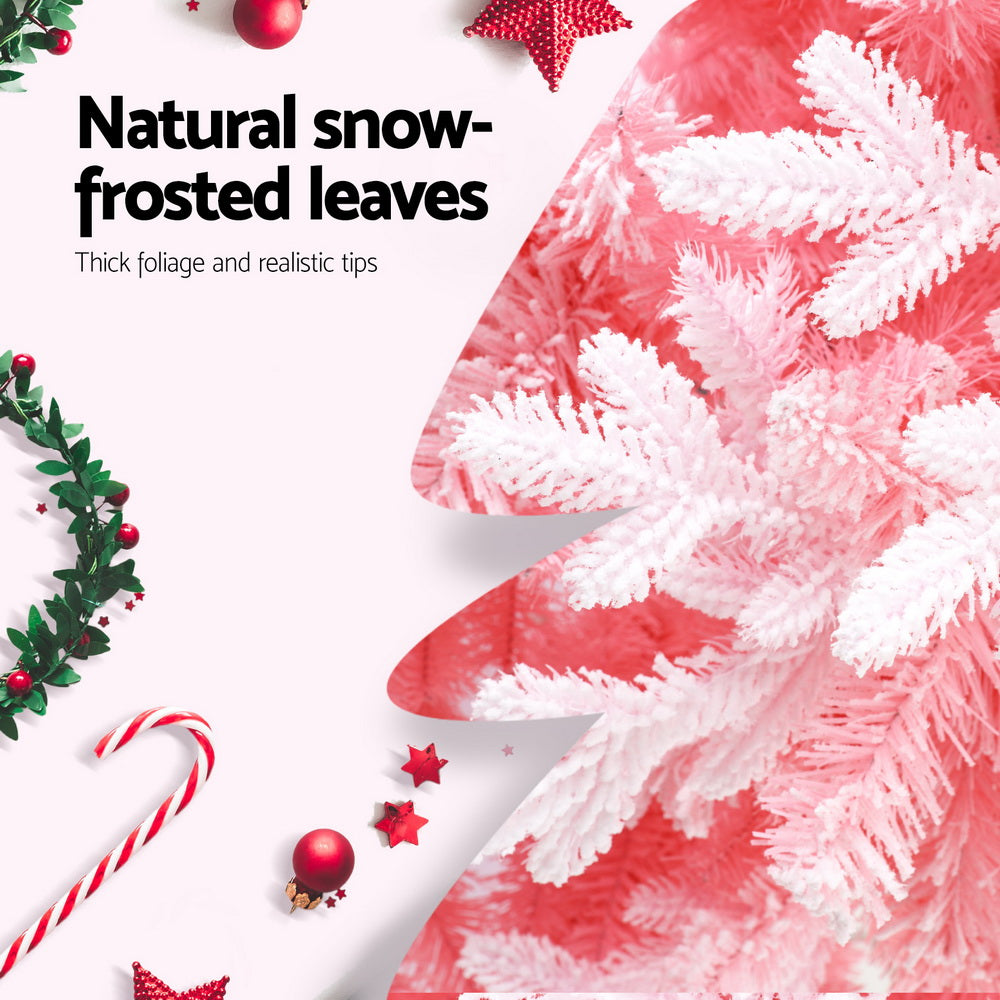 Pink AF 1.8m Snowy Christmas Tree – 810 Tips