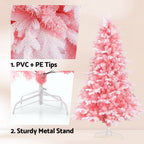 Pink AF 1.8m Snowy Christmas Tree – 810 Tips