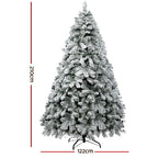 2.1m Snow-Flocked Christmas Tree – 780 Tips