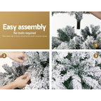 2.1m Snow-Flocked Christmas Tree – 780 Tips