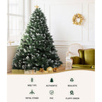 Jingle Jollys 2.1m Snowy Christmas Tree – 905 Tips