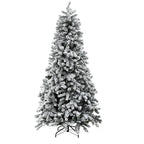 2.1m Snow-Flocked Pre-Lit Christmas Tree – 500 Warm White LEDs