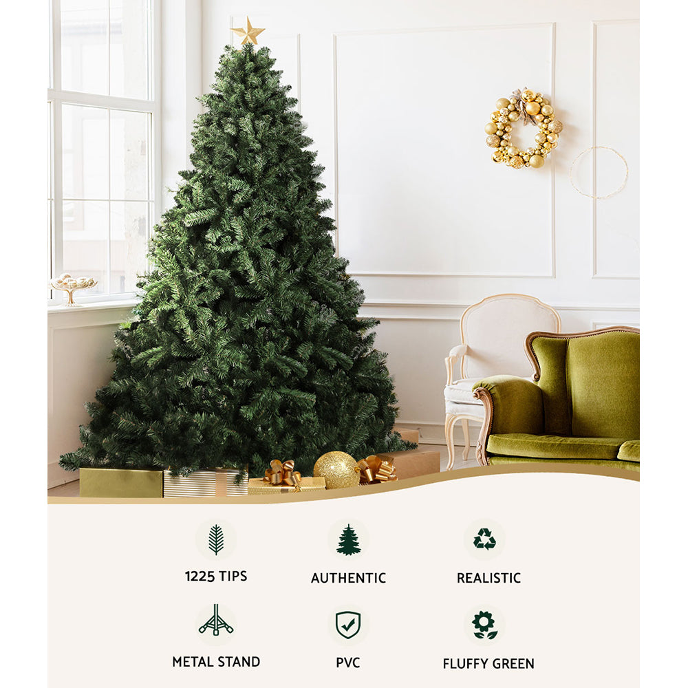 Christmas Tree 2.4m Green Xmas Tree – 1,225 Tips