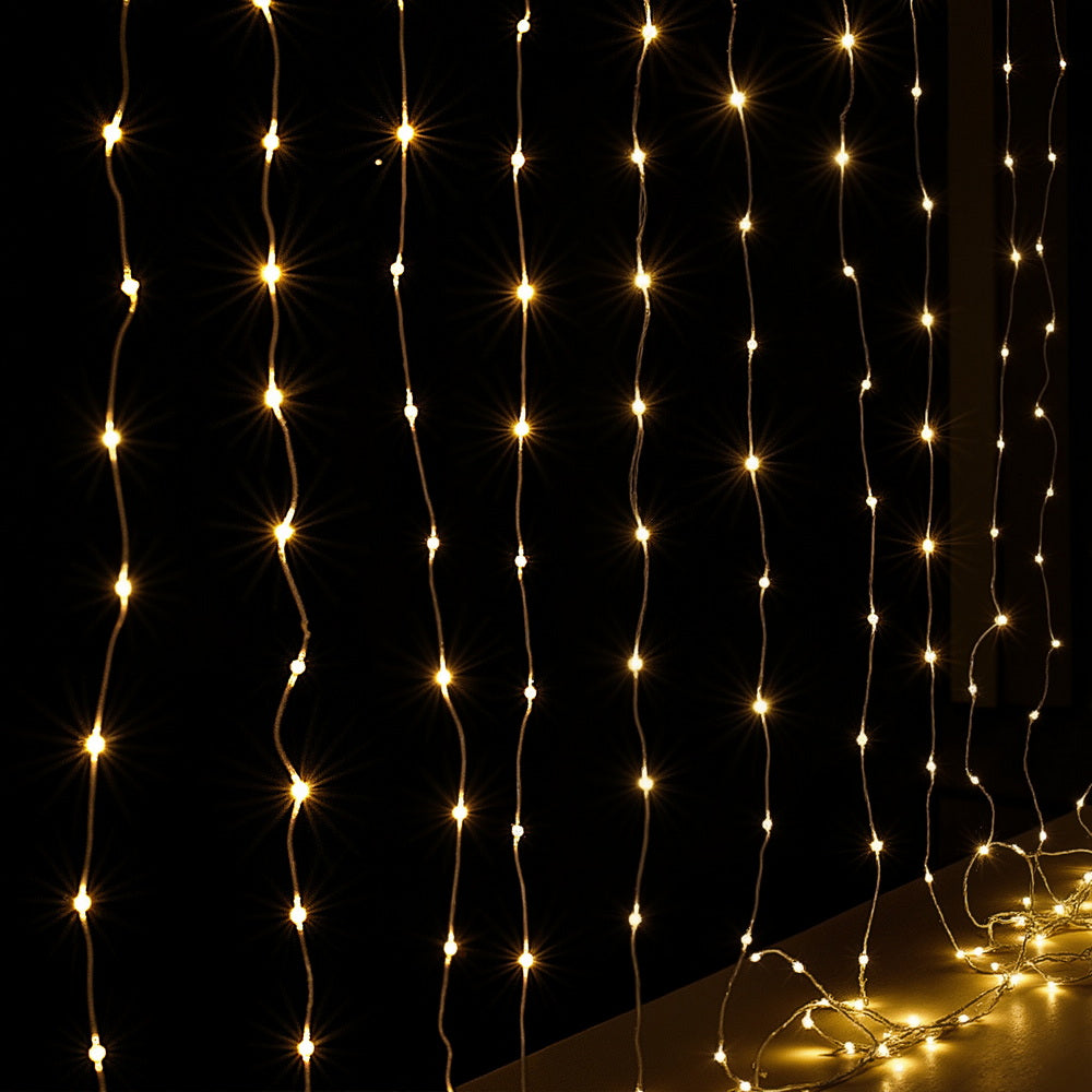3m x 3m Curtain Christmas Lights – 300 Warm White LEDs