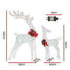Pre-Lit Reindeer Pair – 170 Warm White LEDs