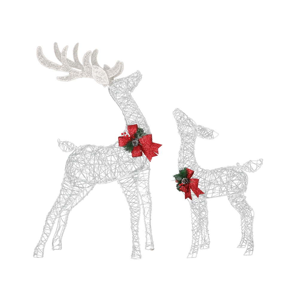 Pre-Lit Reindeer Pair – 170 Warm White LEDs