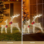 Pre-Lit Reindeer Pair – 170 Warm White LEDs