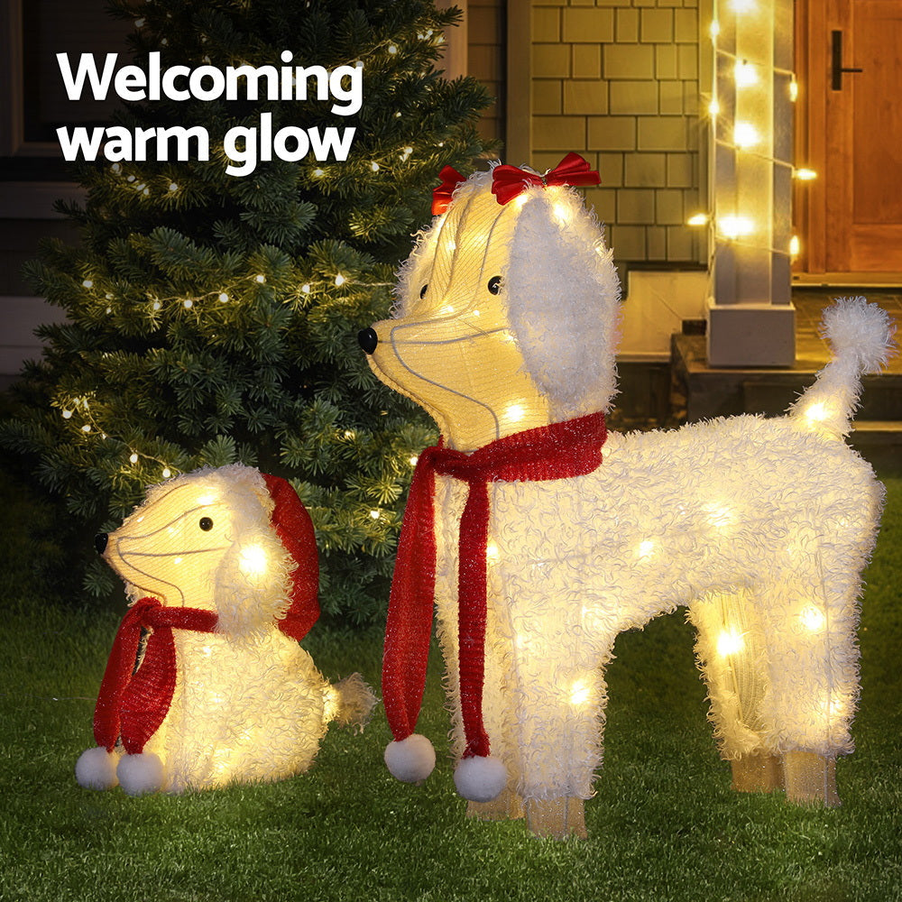 Jingle Jollys Christmas Lights 60 LED Fairy Light 2pcs Dog Decorations Set