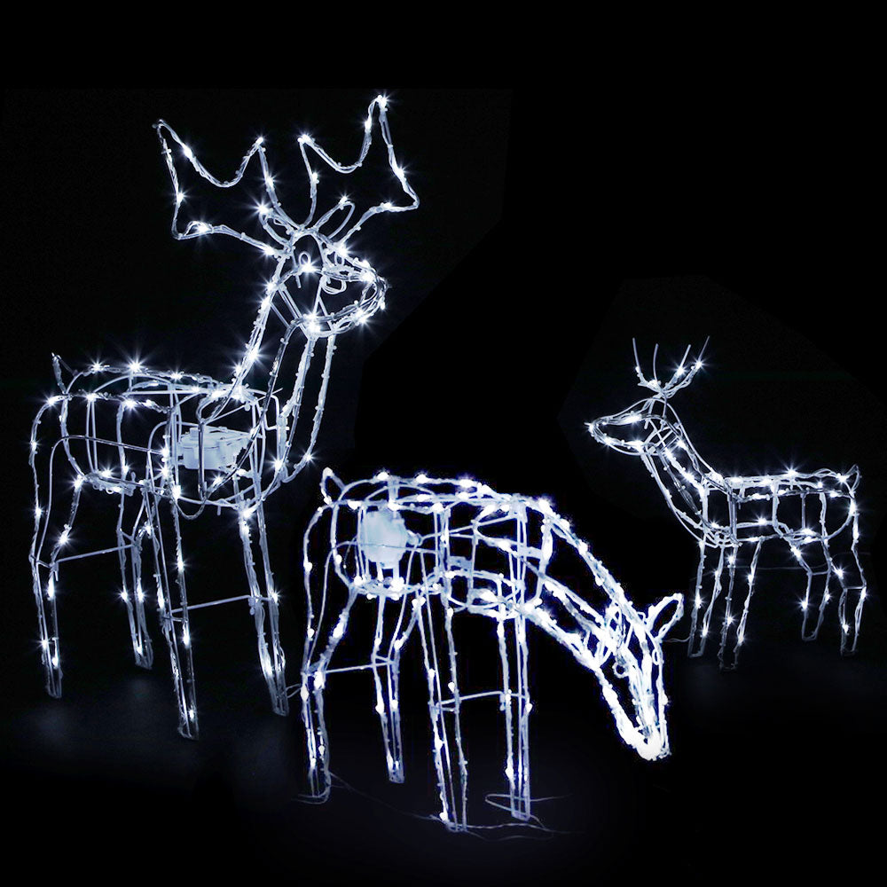 Set of 3 Light-Up Reindeer – 250 LEDs