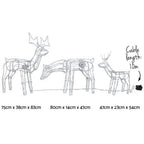 Set of 3 Light-Up Reindeer – 250 LEDs