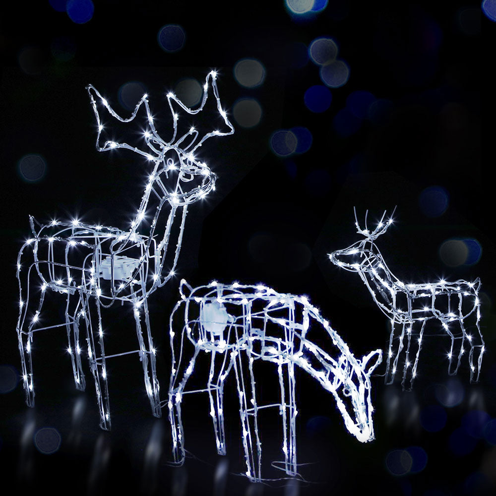 Set of 3 Light-Up Reindeer – 250 LEDs