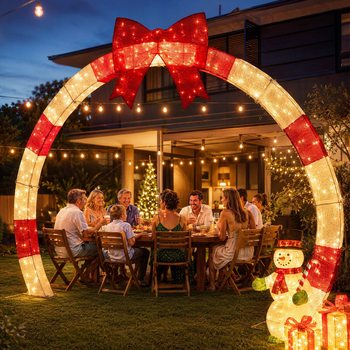 Jingle Jollys 2.5m Pre-Lit Christmas Archway – 330 Warm White LEDs