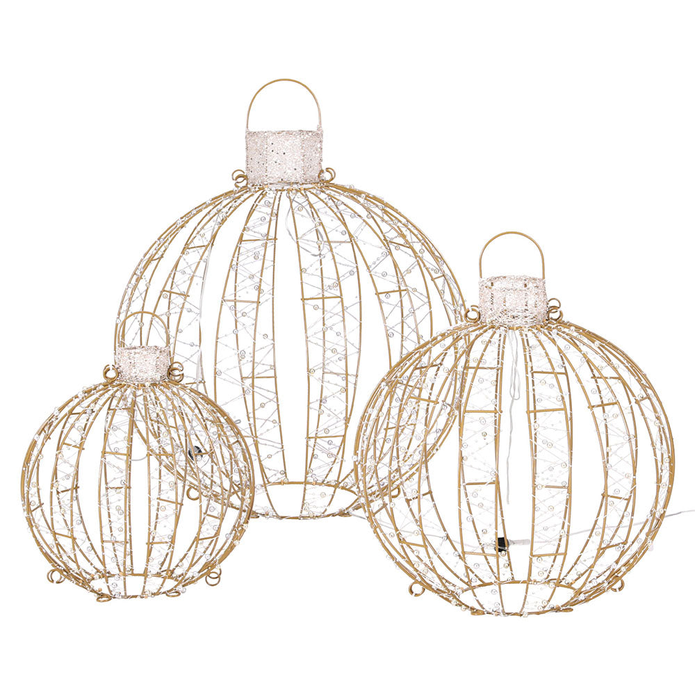Set of 3 Light-Up Christmas Balls – 360 LEDs