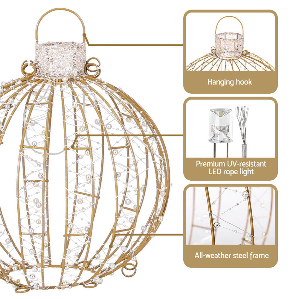 Set of 3 Light-Up Christmas Balls – 360 LEDs