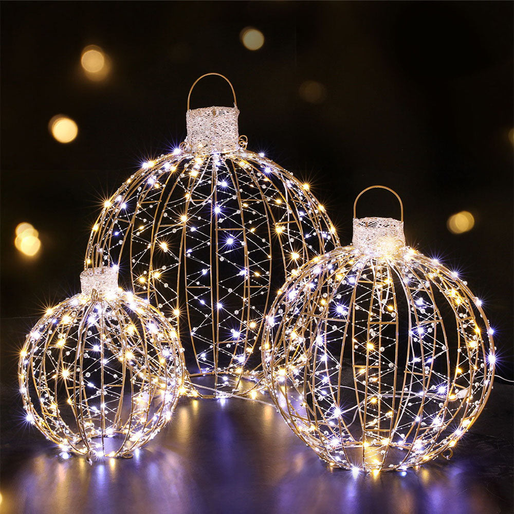 Set of 3 Light-Up Christmas Balls – 360 LEDs