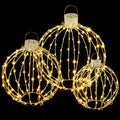 Set of 3 Pre-Lit Christmas Light Balls – 320 Warm White LEDs