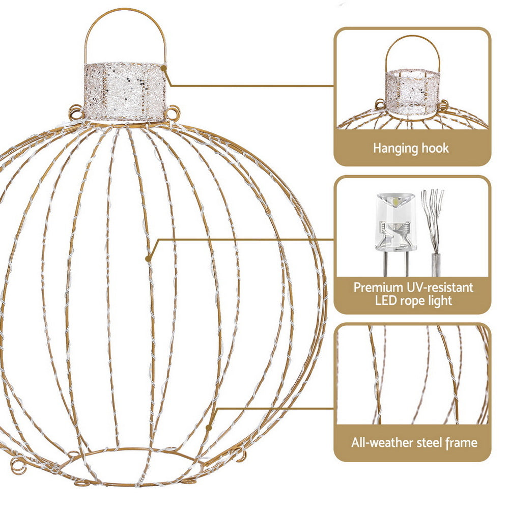 Set of 3 Pre-Lit Christmas Light Balls – 320 Warm White LEDs