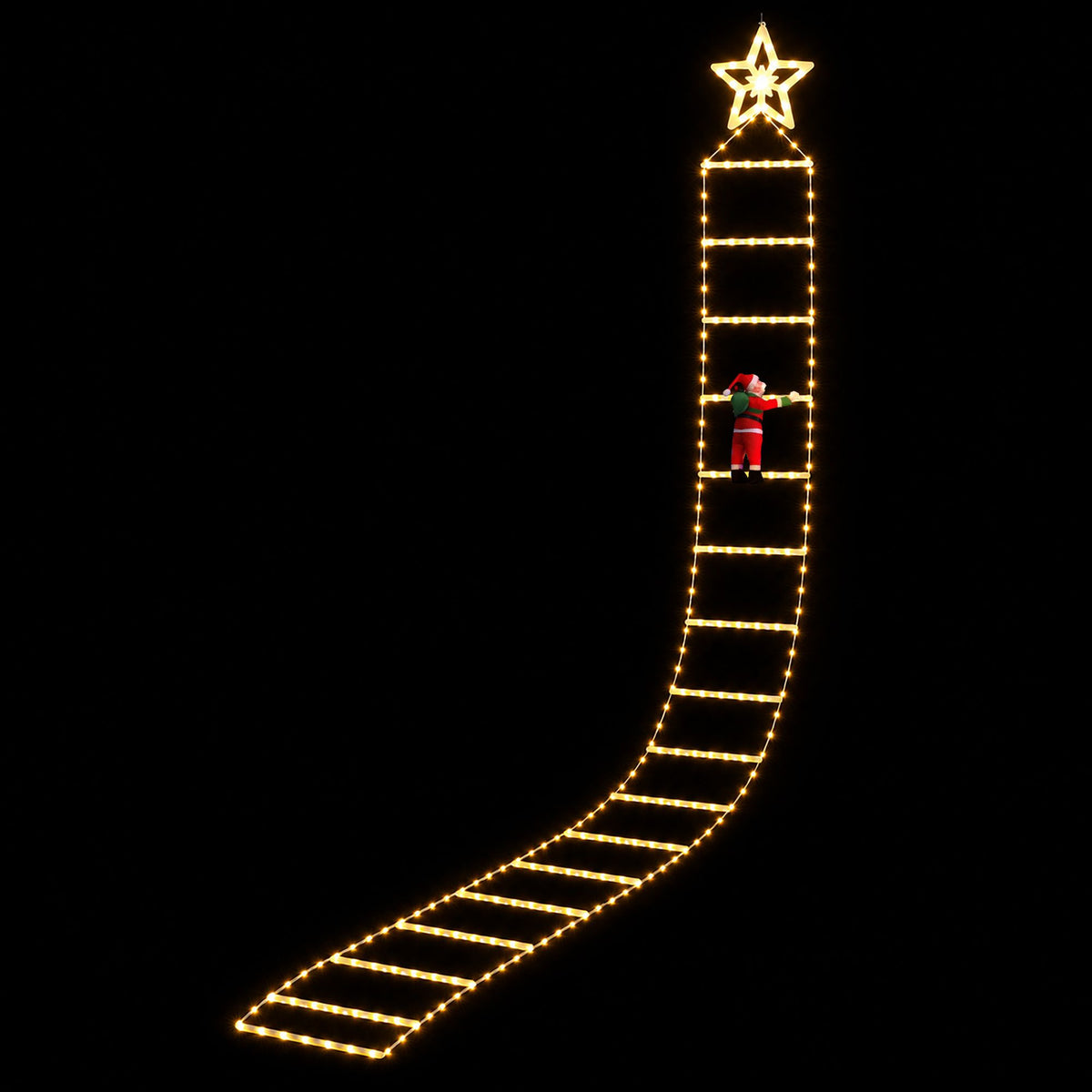 3.4m Santa Ladder Christmas Lights – 328 Warm White LEDs