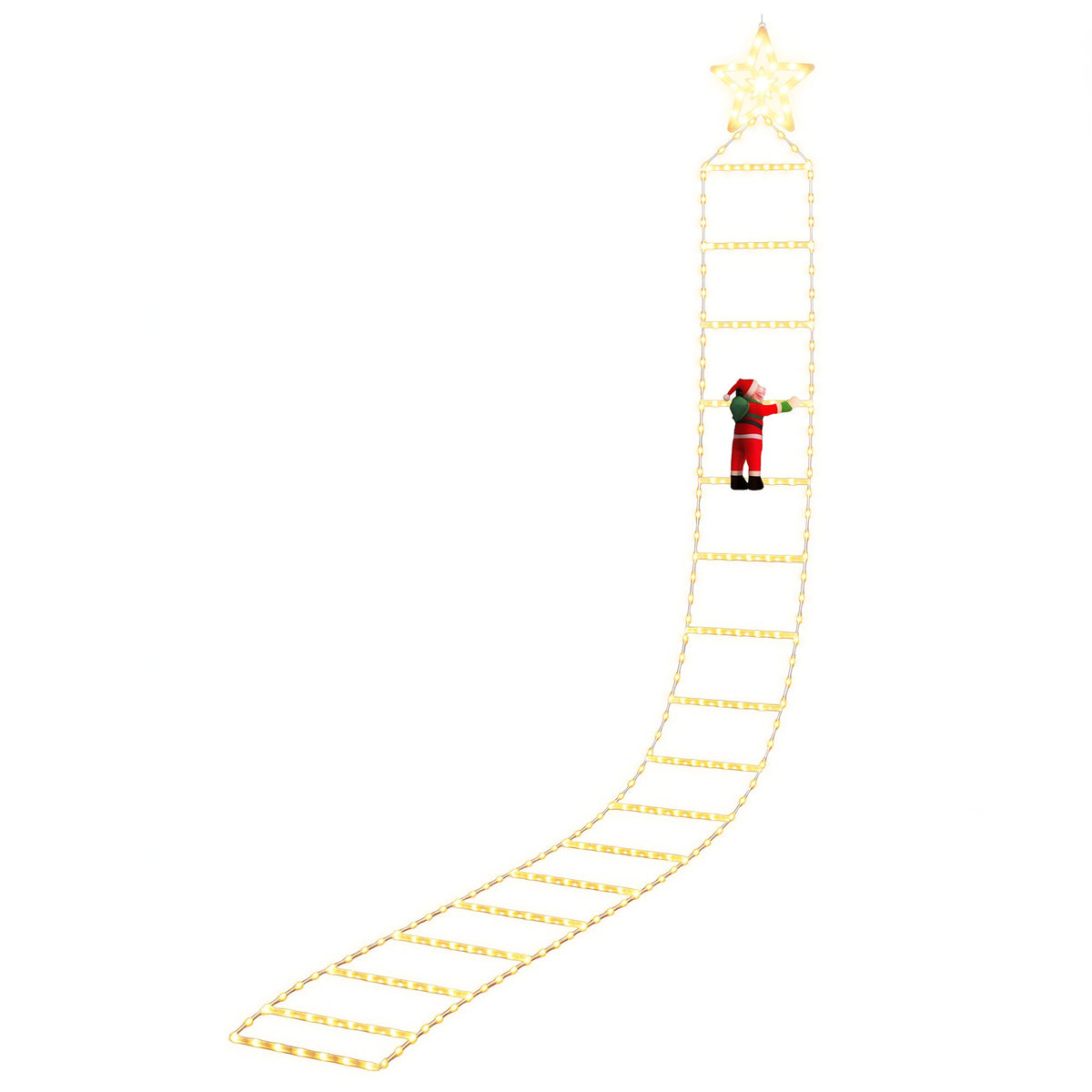 3.4m Santa Ladder Christmas Lights – 328 Warm White LEDs