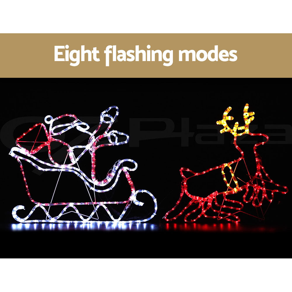 Santa & Reindeer Sleigh LED Display – 806 Multi-Colour LEDs