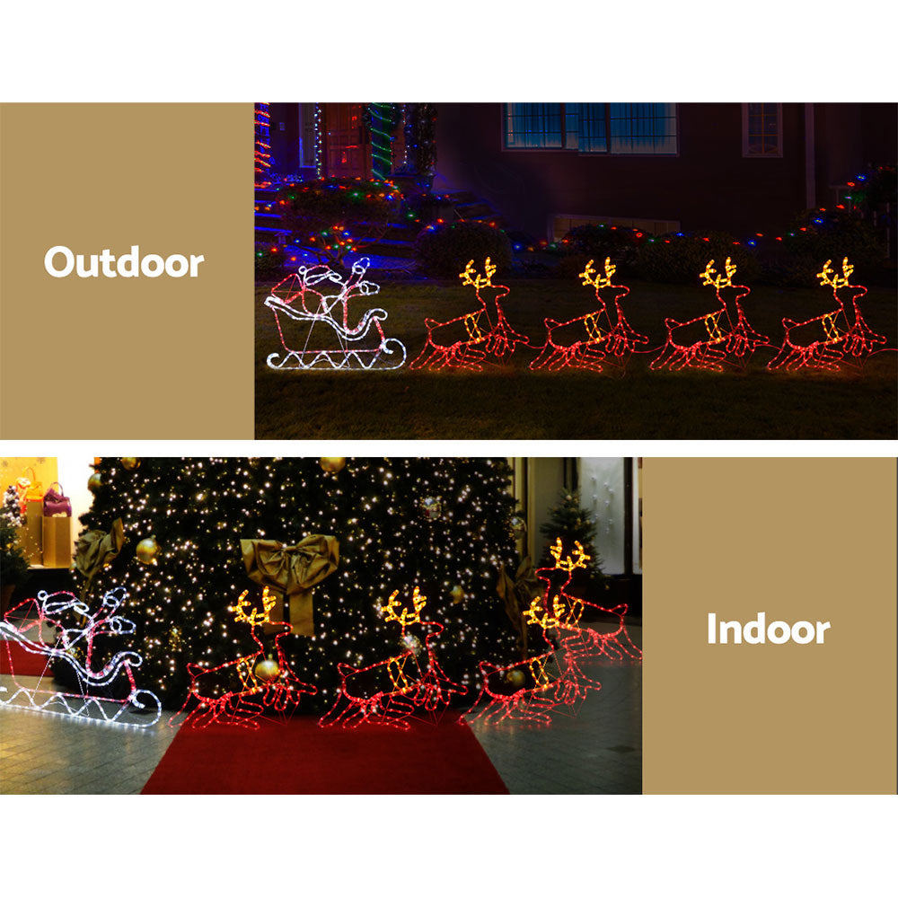 Santa & Reindeer Sleigh LED Display – 806 Multi-Colour LEDs
