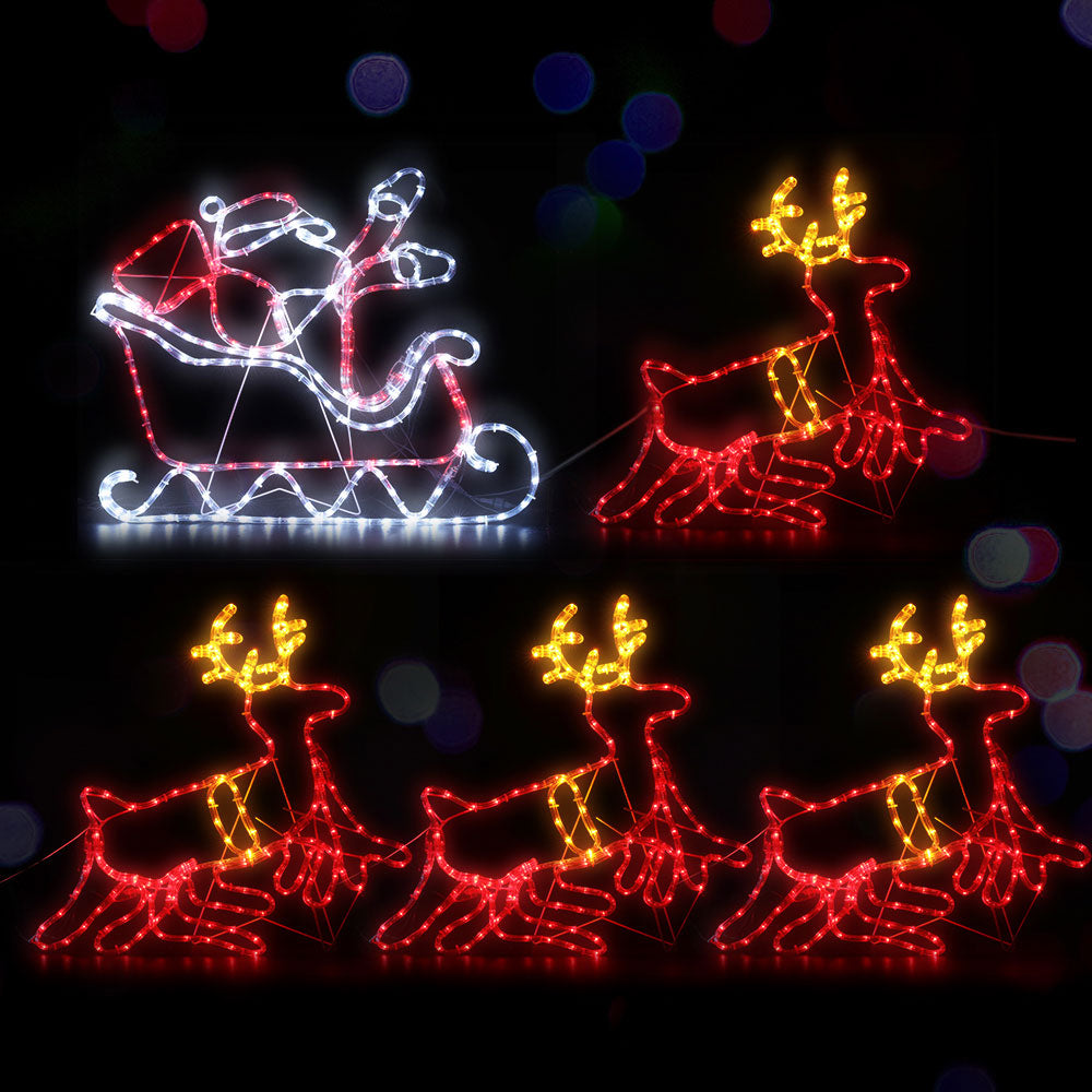 Santa & Reindeer Sleigh LED Display – 806 Multi-Colour LEDs