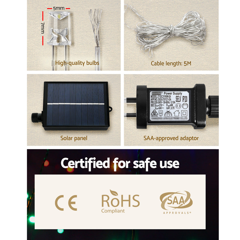 5m Solar Cascade Christmas Lights – 320 LED
