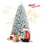 NNECW 1.8M White Artificial Holiday Christmas Tree with 600 PVC Tips for Christmas Decoration