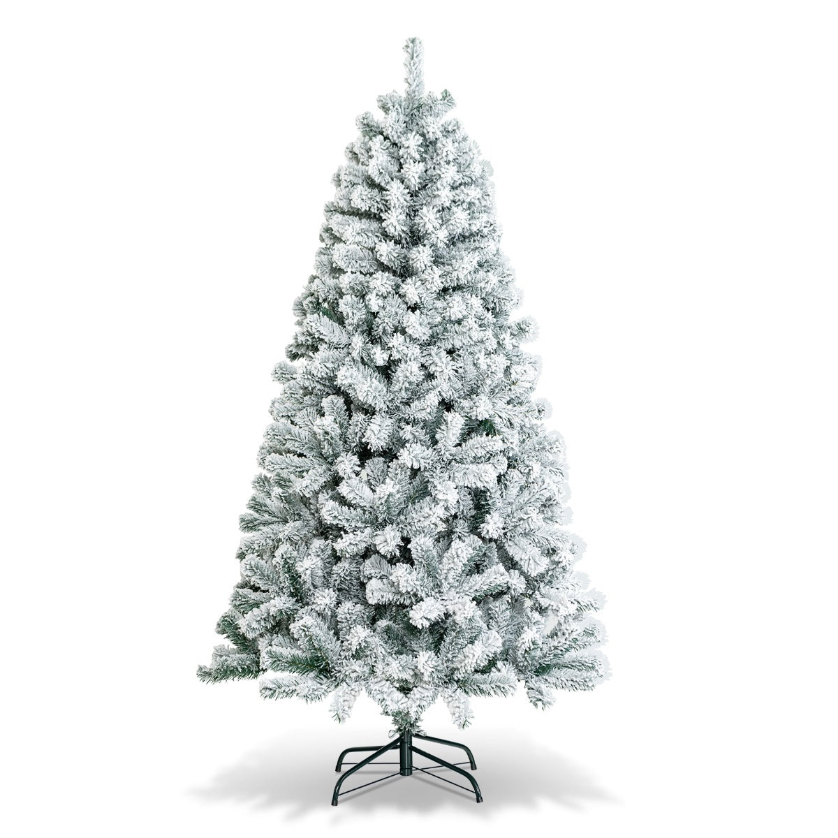 NNECW 1.8M White Artificial Holiday Christmas Tree with 600 PVC Tips for Christmas Decoration