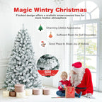 NNECW 1.8M White Artificial Holiday Christmas Tree with 600 PVC Tips for Christmas Decoration
